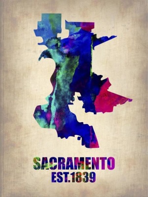 NAXART Studio - Sacramento Watercolor Map