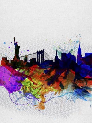 NAXART Studio - New York  Watercolor Skyline 1