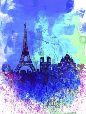 NAXART Studio - Paris Watercolor Skyline