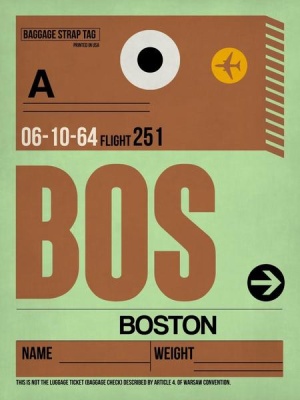 NAXART Studio - BOS Boston Luggage Tag 1