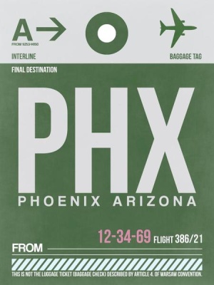 NAXART Studio - PHX Phoenix Luggage Tag 1