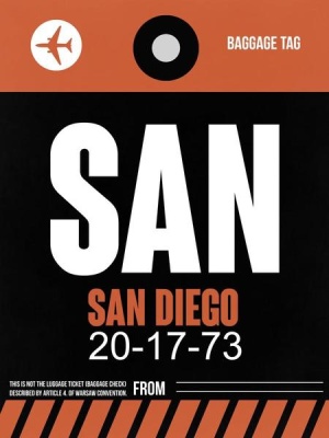 NAXART Studio - SAN San Diego Luggage Tag 3