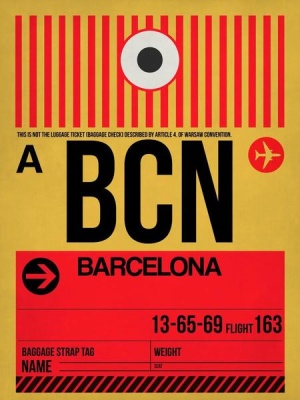 NAXART Studio - BCN Barcelona Luggage Tag 1