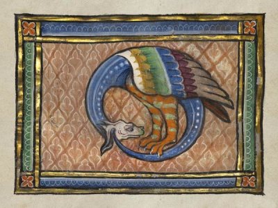 Franco-Flemish 13th Century - A Dragon-like Snake (detail)
