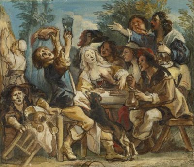 Jacob Jordaens - A Merry Company