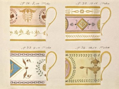 Honoré - Quatre tasses du 1er choix, ca. 1800-1820