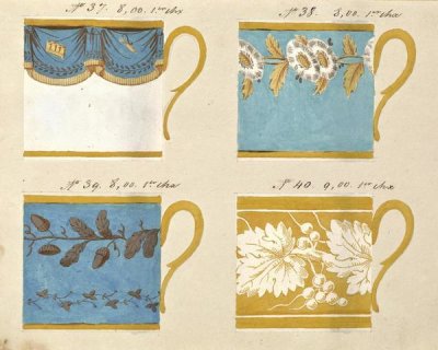 Honoré - Quatre tasses du 1er choix, ca. 1800-1820