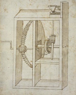 Francesco di Giorgio Martini - Mill powered by crank
