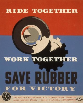 Harry-Russell Ballinger - Ride together - work together - save rubber for victory