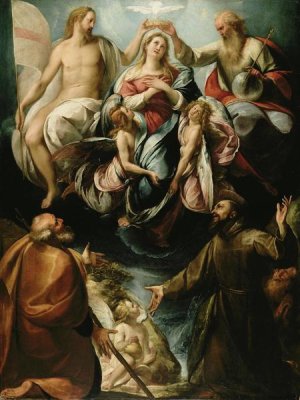 Giulio Procaccini - Coronation of the Virgin with Saints Joseph and Francis of Assisi