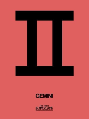 NAXART Studio - Gemini Zodiac Sign Black