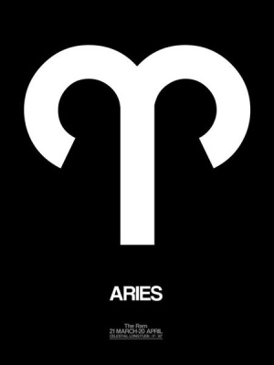 NAXART Studio - Aries Zodiac Sign White