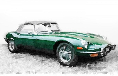NAXART Studio - 1961 Jaguar E-Type Watercolor
