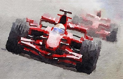 NAXART Studio - Ferrari F1 Race Watercolor