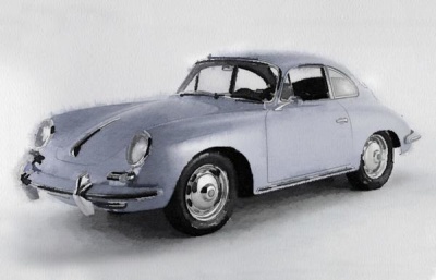 NAXART Studio - 1964 Porsche 356B Watercolor