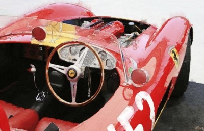 NAXART Studio - Ferrari Cockpit Monterey Watercolor