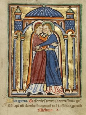 Unknown 12th Century English Illuminator - The Visitation