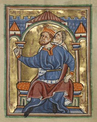 Unknown 12th Century English Illuminator - Herod Enthroned