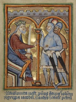 Unknown 12th Century English Illuminator - Herod Giving Orders to His Soldiers