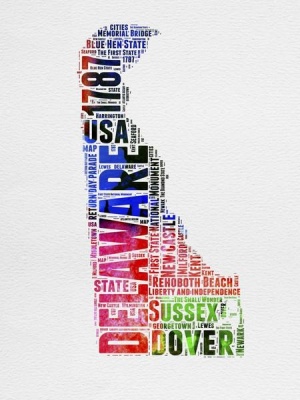 NAXART Studio - Delaware Watercolor Word Cloud