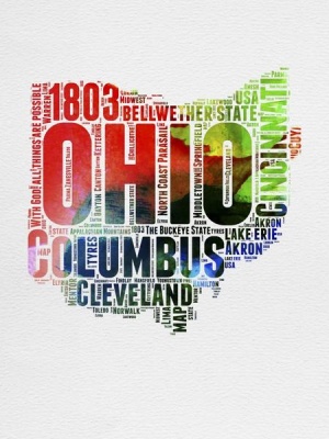 NAXART Studio - Ohio Watercolor Word Cloud