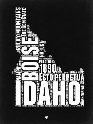 NAXART Studio - Idaho Black and White Map