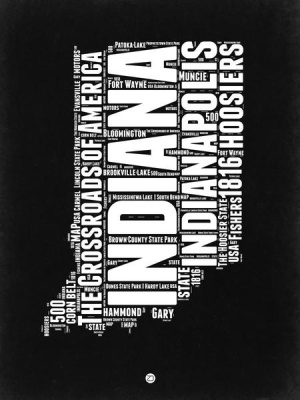 NAXART Studio - Indiana Black and White Map