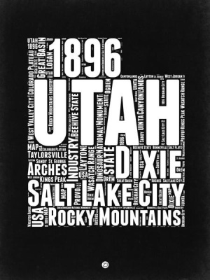 NAXART Studio - Utah Black and White Map