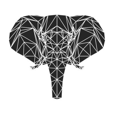 NAXART Studio - Black Elephant Polygon