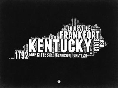 NAXART Studio - Kentucky Black and White Map
