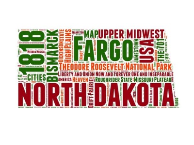NAXART Studio - North Dakota Word Cloud Map