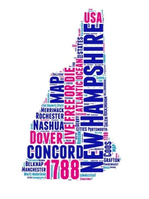 NAXART Studio - New Hampshire Word Cloud Map