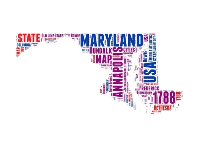 NAXART Studio - Maryland Word Cloud Map