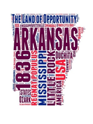NAXART Studio - Arkansas Word Cloud Map