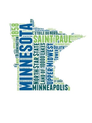 NAXART Studio - Minnesota Word Cloud Map