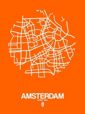 NAXART Studio - Amsterdam Street Map Orange