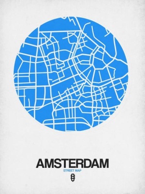 NAXART Studio - Amsterdam Street Map Blue