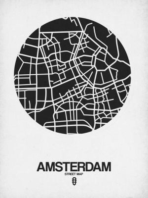NAXART Studio - Amsterdam Street Map Black and White