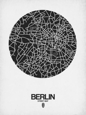 NAXART Studio - Berlin Street Map Black on White