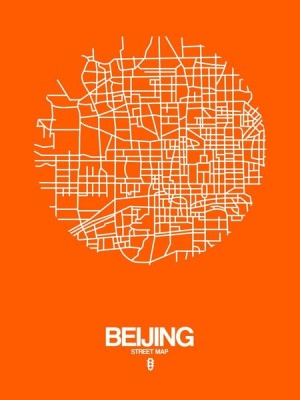 NAXART Studio - Beijing Street Map Orange