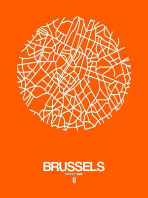NAXART Studio - Brussels Street Map Orange