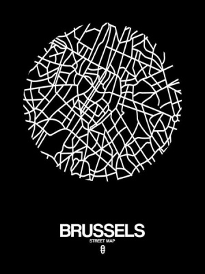 NAXART Studio - Brussels Street Map Black