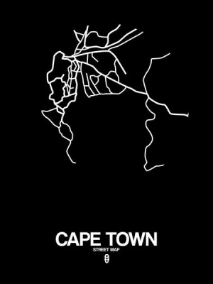 NAXART Studio - Cape Town Street Map Black