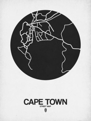 NAXART Studio - Cape Town Street Map Black on White