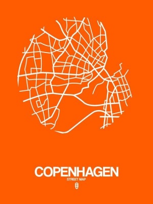 NAXART Studio - Copenhagen Street Map Orange