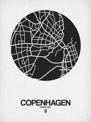 NAXART Studio - Copenhagen Street Map Black on White