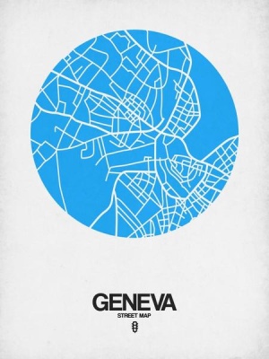 NAXART Studio - Geneva Street Map Blue