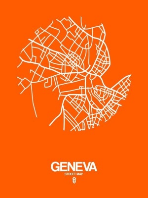 NAXART Studio - Geneva Street Map Orange