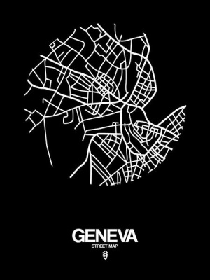 NAXART Studio - Geneva Street Map Black