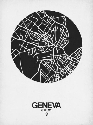 NAXART Studio - Geneva Street Map Black on White